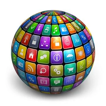 Sphere from color application icons Stock-Illustration