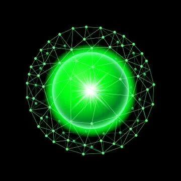 Sphere connected Stock Illustration