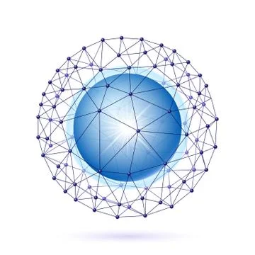 Sphere connected Stock Illustration
