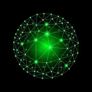 Sphere connected Stock Illustration