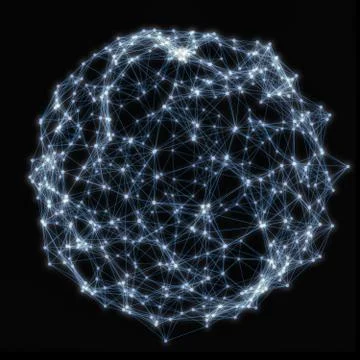 Sphere with Connected Lines and Dots Stockillustratie