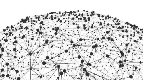 Sphere with Connected Lines and Dots Stock-Illustration