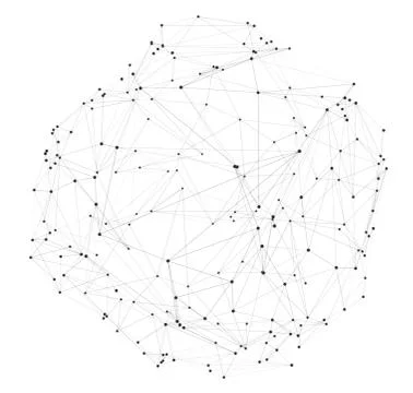 Sphere with Connected Lines and Dots Stock Illustration