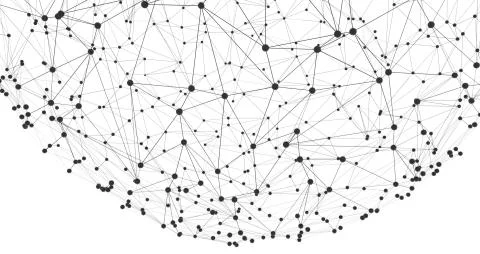 Sphere with Connected Lines and Dots Stock Illustration
