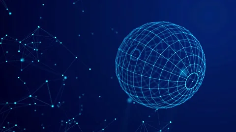 Sphere with connecting points. Global Connection Technology. Stock Footage 157047999