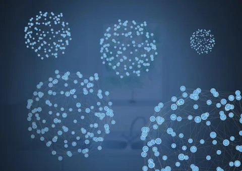 Sphere connectors over home Illustrazione stock