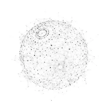 Sphere consisting of dots and lines on a white background. Network connecti.. Stock Illustration
