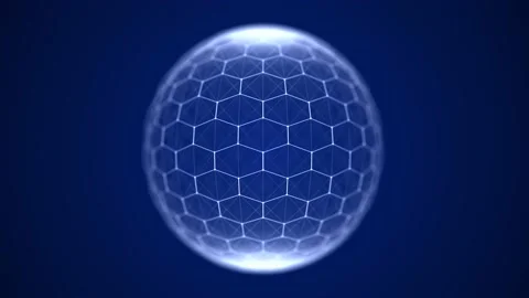 Sphere consisting of hexagons. Technology grid sphere with dots and lines. 스톡 동영상 155926279