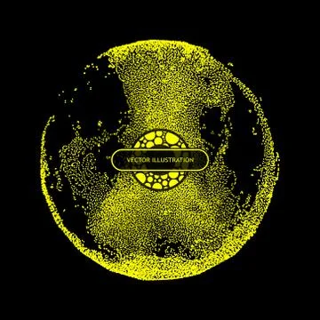 Sphere Consisting of Points. 3D Grid Design. Technology Concept. Stock Illustration