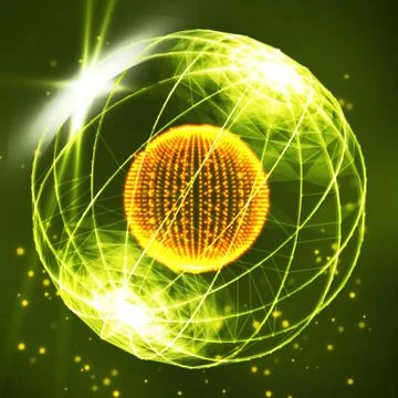 Sphere Consisting Of Points. Data Exploding Sphere Made Of Points And Dots Stock Illustration