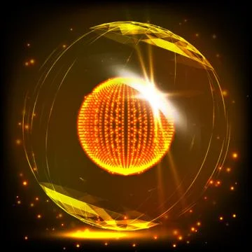 The Sphere Consisting of Points. Global Digital Connections. Abstract Globe Grid Stock Illustration