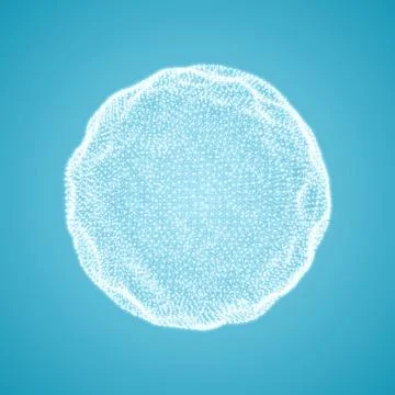 The Sphere Consisting of Points. Global Digital Connections. 3D Technology St Stock Illustration