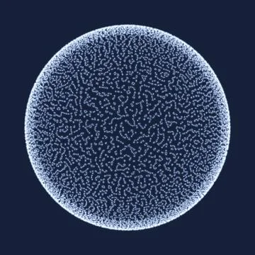 The Sphere Consisting of Points. Sphere Illustration. 3D Grid Design. Stock Illustration