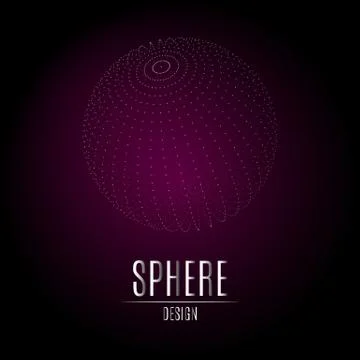 Sphere consisting of white points. Sphere Illustration. 3D design Stock Illustration