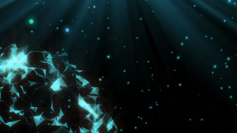 Sphere in the corner of the screen.Abstract futuristic, polygonal space with a Stock Footage 96537031