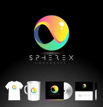 Sphere corporate logo design Illustrazione stock