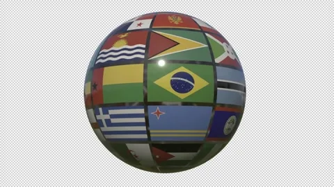 Sphere of Country Flags Loop Video stock 265075928