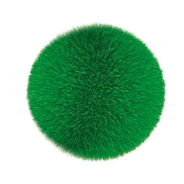 Sphere covered with grass 3D illustration concept environment ecology nature Stock Illustration