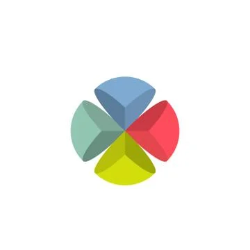 Sphere cut logo logo. Geometric Abstract logo on white background Stock Illustration