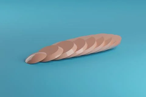 Sphere cut into sheets. 3d illustration. Stock Illustration