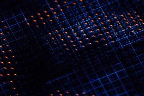 Sphere On Digital Grid Stock Illustration