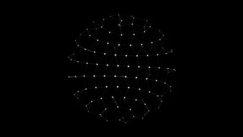 Sphere dots particles data abstract digital network connection with glowing Stock Footage 346934708