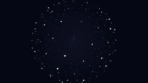 Sphere dots particles data forming a glowing digital globe on dark background Stock Footage 346934730