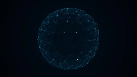 Sphere dots particles data representing a futuristic digital network and glob Stock Footage 346934749
