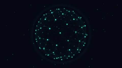 Sphere dots particles data revolving in a high tech digital network environme Stock Footage 346934750