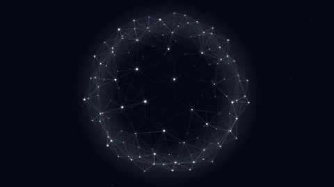 Sphere dots particles data rotating abstract digital globe for high tech Stock Footage 346934751