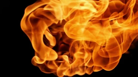 The sphere of fire is close-up, coming from the right side Stock Footage 79692017