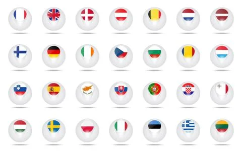 Sphere flags set EU イラスト素材