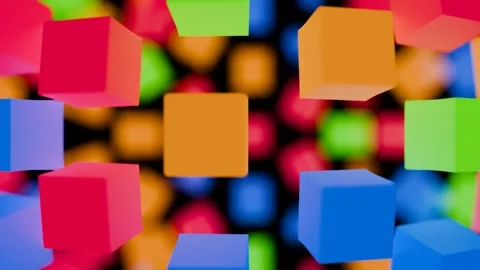 A sphere of flashing light cubes changing colors and rotating Stock Footage 288322513