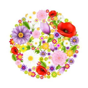 Sphere from flowers Stock Illustration