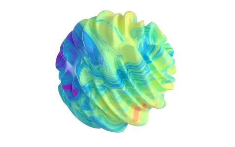 A sphere of flowing creativity with white background, 3d rendering. Stock Illustration