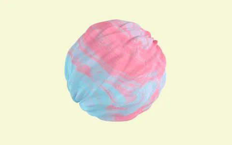 A sphere of flowing creativity with white background, 3d rendering. Stock Illustration