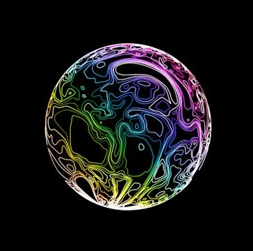 Sphere in the form of lines. Marble style ink vector Stock Illustration