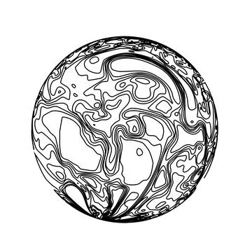 Sphere in the form of lines. Marble style ink vector Illustrazione stock