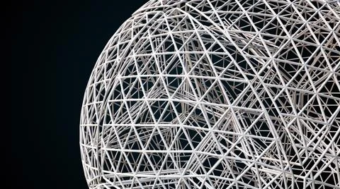 Sphere frame made intertwined lines. Stock Illustration