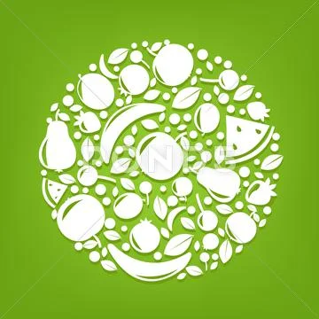 Sphere from fruits Stock Illustration