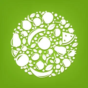 Sphere from fruits Stock Illustration