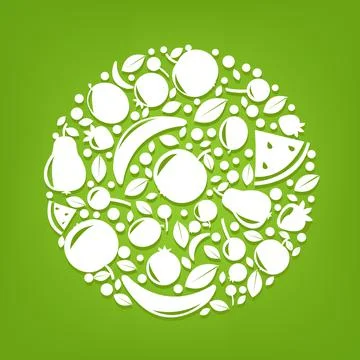 Sphere From Fruits Stock Illustration