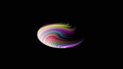Sphere full of colorful spirals turning and expanding in black background . Movi Stock Footage 139112062