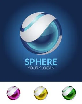 Sphere Glass Logo in Vector Format Ilustración de archivo