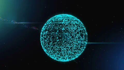 Sphere, globe and space in the form of a plexus. Abstract geometric background Stock Footage 82514957