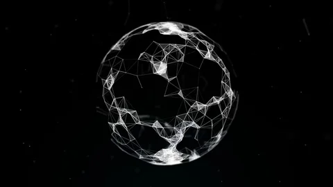 Sphere, globe and space in the form of a plexus. Abstract geometric background Video stock 82515063