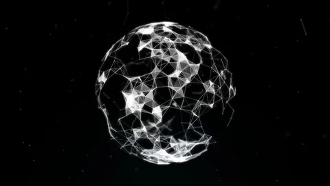 Sphere, globe and space in the form of a plexus. Abstract geometric background Stock Footage 82515313