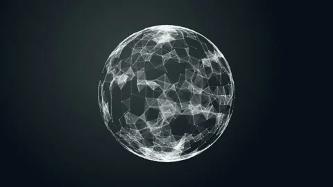 Sphere, globe and space in the form of a plexus. Abstract geometric background Stockbeeldmateriaal 86840377