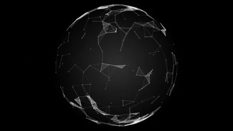 Sphere, globe and space in the form of a plexus. Abstract geometric background Stock Footage 87243423