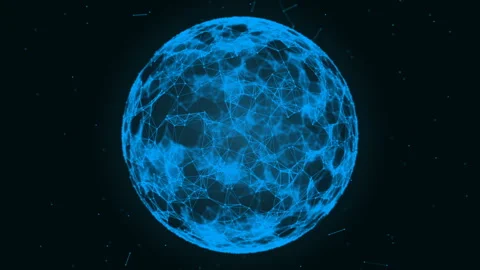 Sphere, globe and space in the form of a plexus. Abstract geometric background. Stock Footage 87447177
